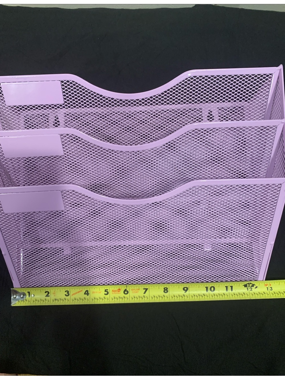 Lavender Metal Mesh 3-Tier File Sorter - Picture 3 of 4